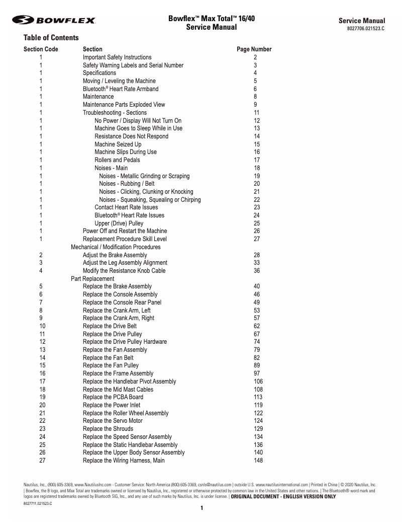 Página 1 del manual Manual de usuario Bowflex Max Total 40