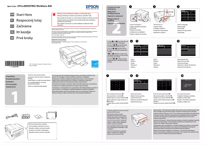 Page n°1 - Guide d'installation Epson Stylus Office BX935FWD