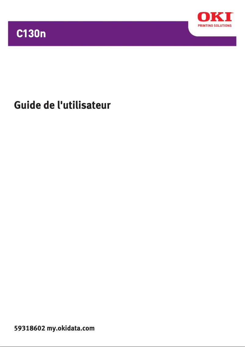 Image de la première page du manuel de l'appareil C130n