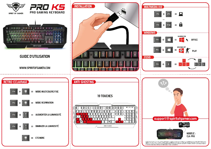 Página 1 del manual Manual de usuario Spirit of Gamer PRO K5