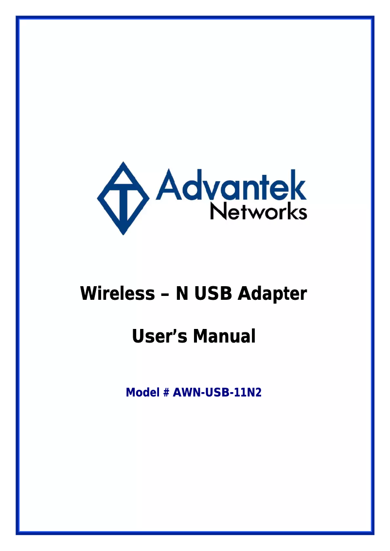 Image de la première page du manuel de l'appareil AWN-USB-11N