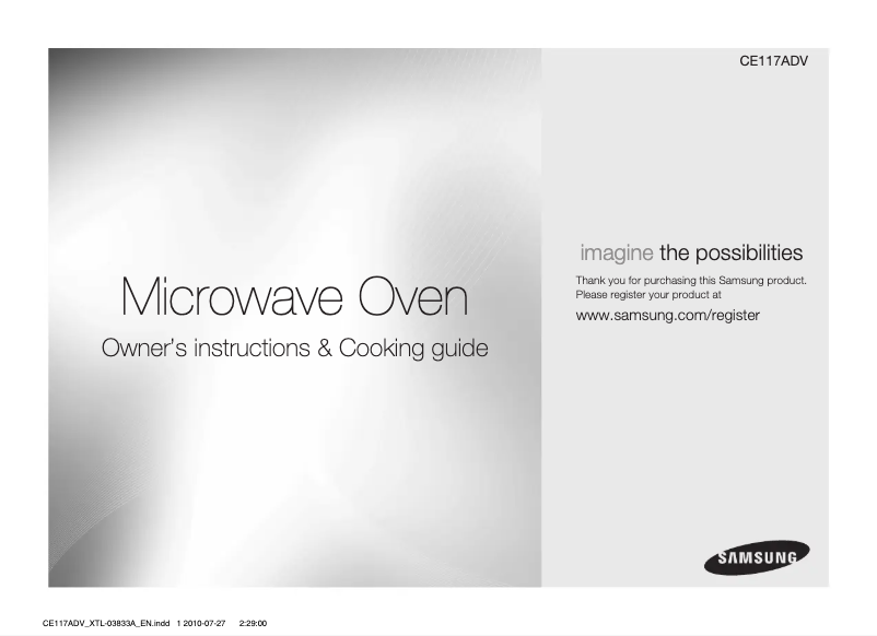 Page 1 de la notice Manuel utilisateur Samsung CE117ADV-X