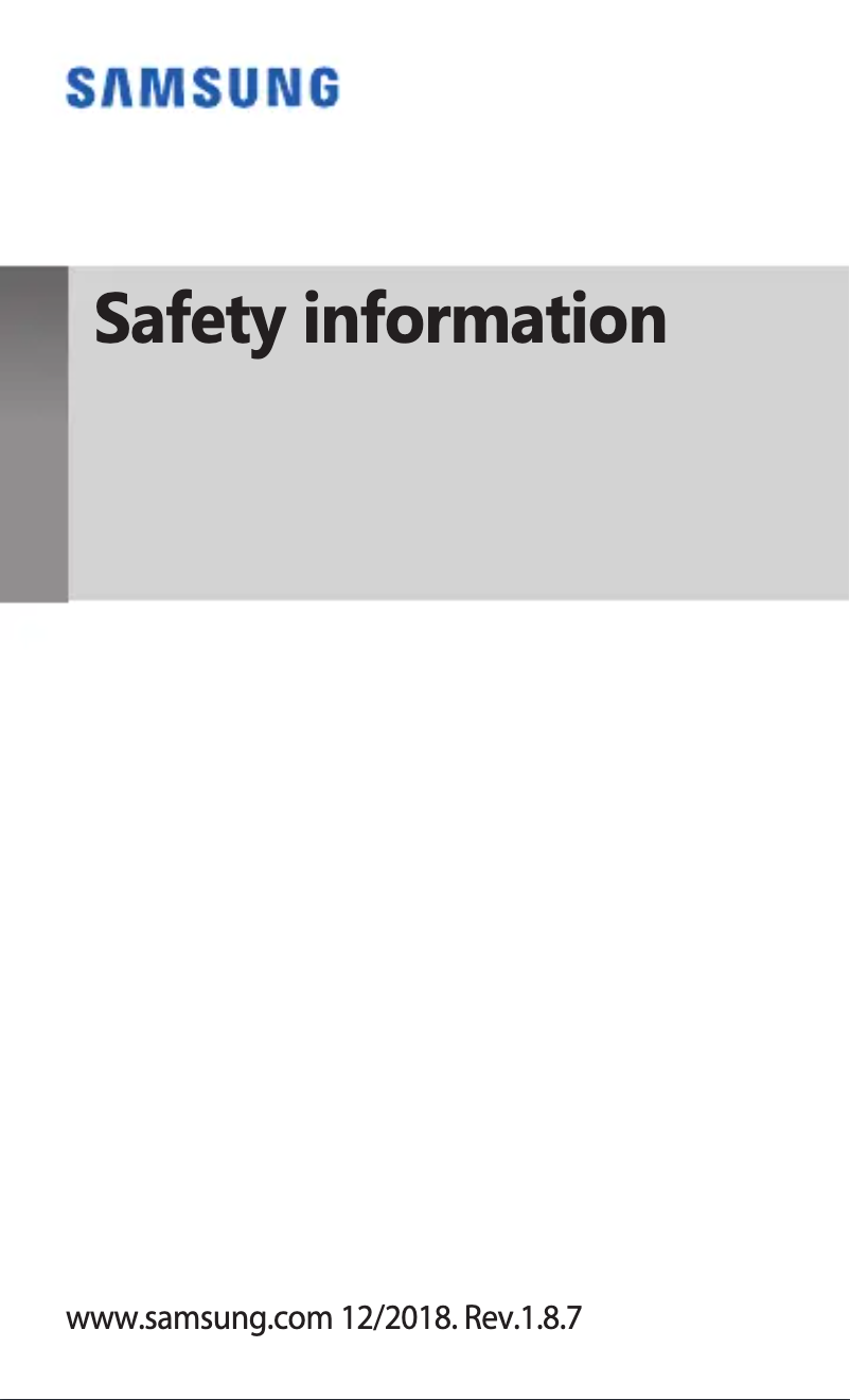 Page n°1 - Instructions de sécurité Samsung Galaxy S8+