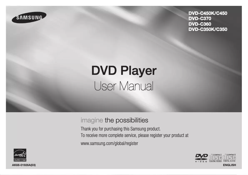 Page 1 de la notice Manuel utilisateur Samsung DVD-C370