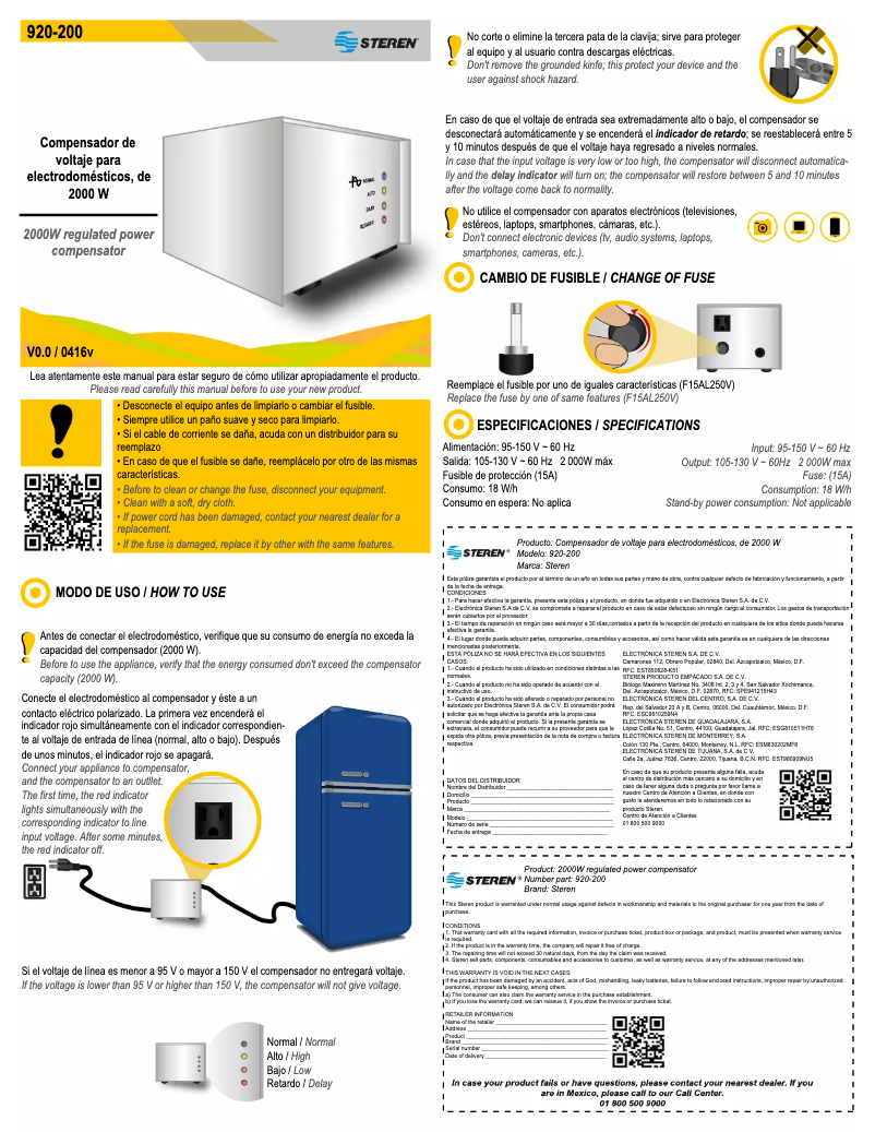 Página 1 del manual Manual de usuario Steren 920-200