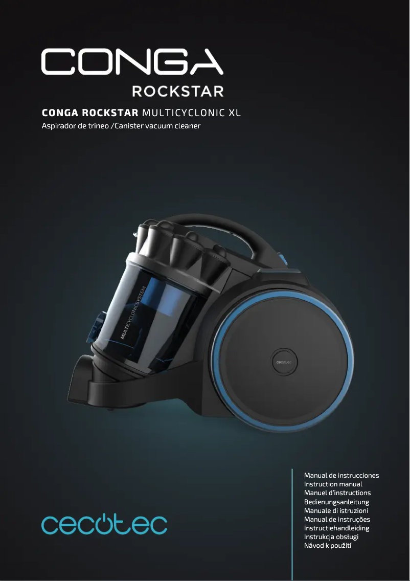 Image de la première page du manuel de l'appareil Conga Rockstar Multicyclonic XXL
