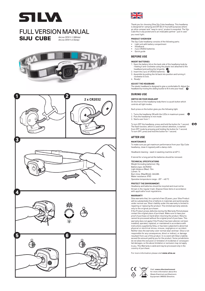 Page 1 de la notice Manuel utilisateur Silva Siju