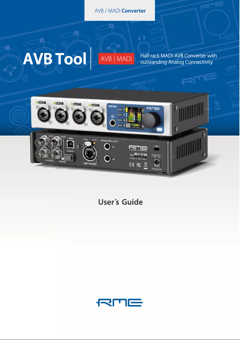 Image de la première page du manuel de l'appareil AVB TOOL