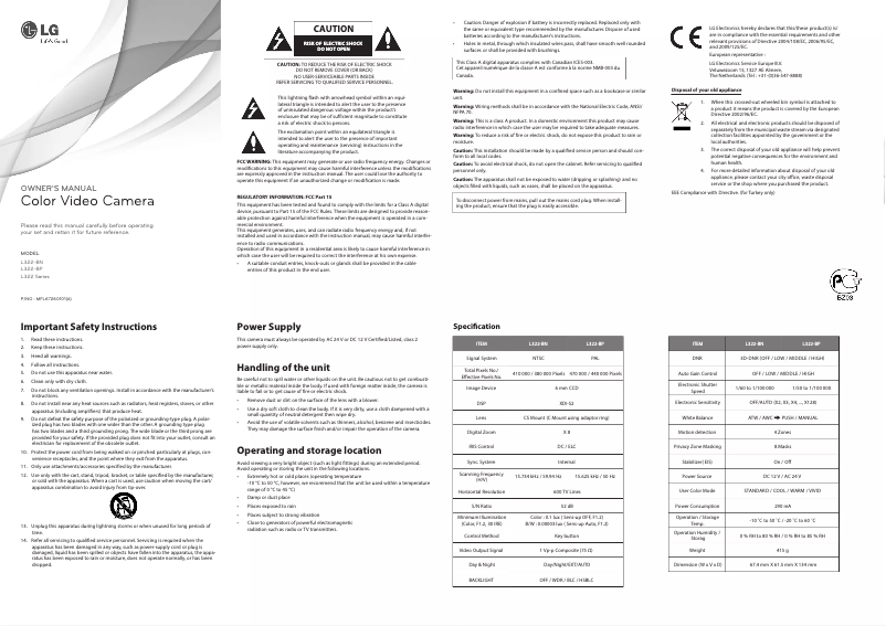 Page 1 de la notice Guide de démarrage rapide LG L322-BP