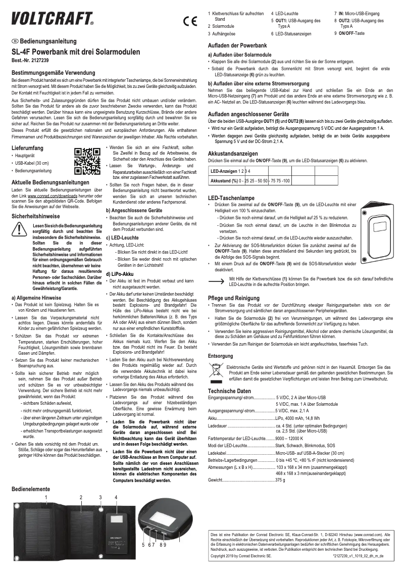 Page 1 de la notice Manuel utilisateur Voltcraft SL-4F