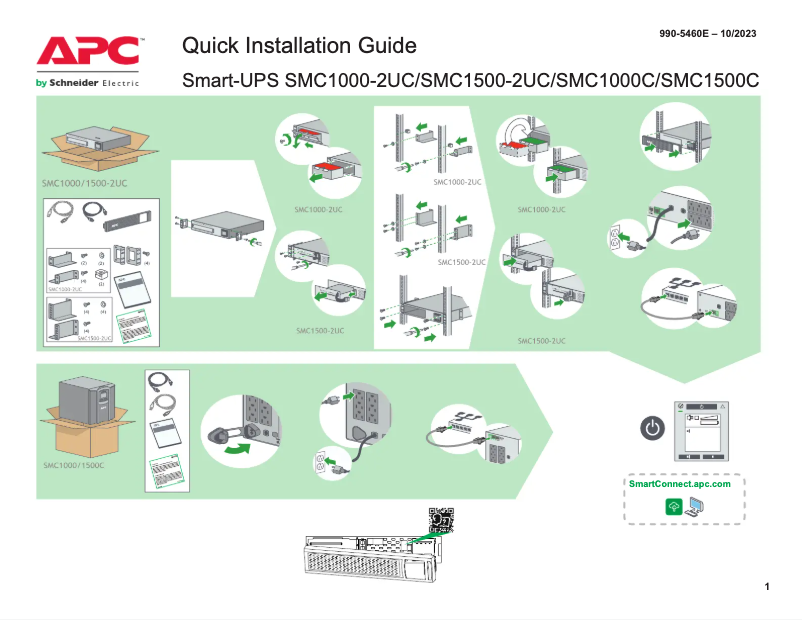 Page n°1 - Manuel utilisateur APC Smart-UPS SMC1000-2UC
