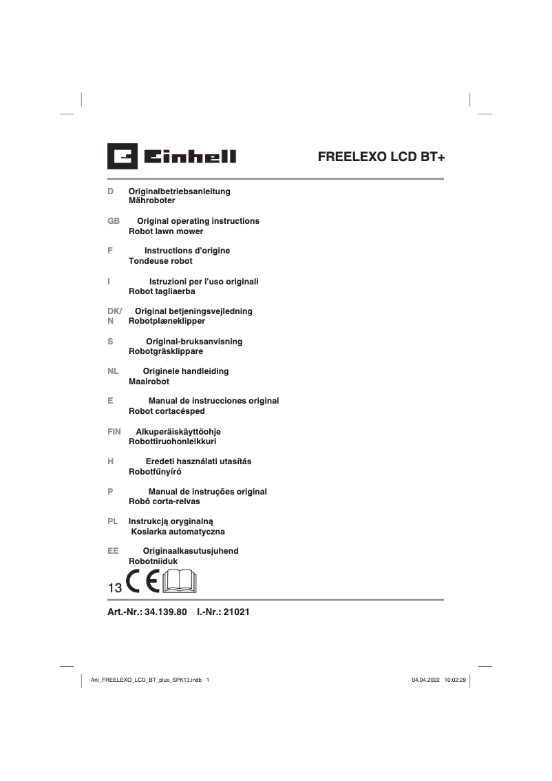 Página 1 del manual Manual de usuario Einhell FREELEXO 750 LCD BT+