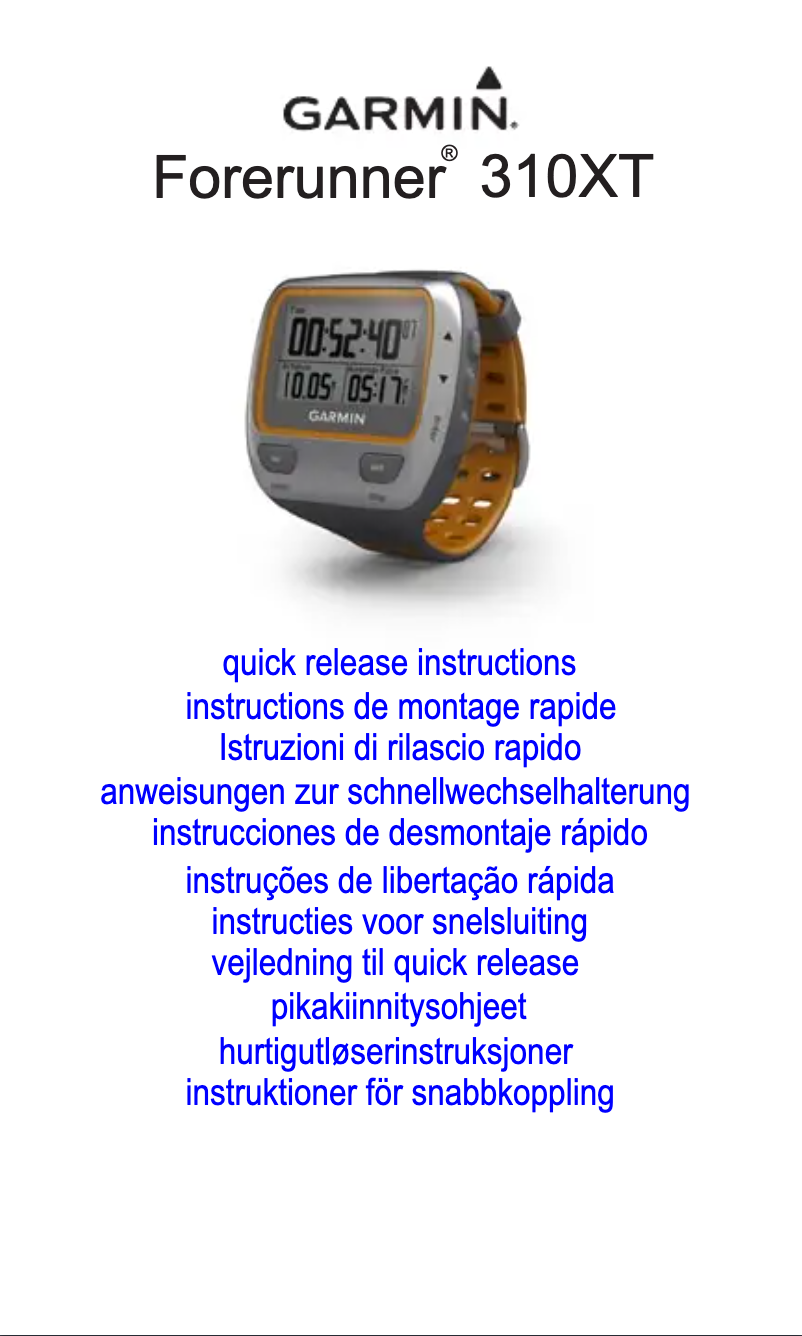 Page n°1 - Instructions / montage Garmin Forerunner 310XT