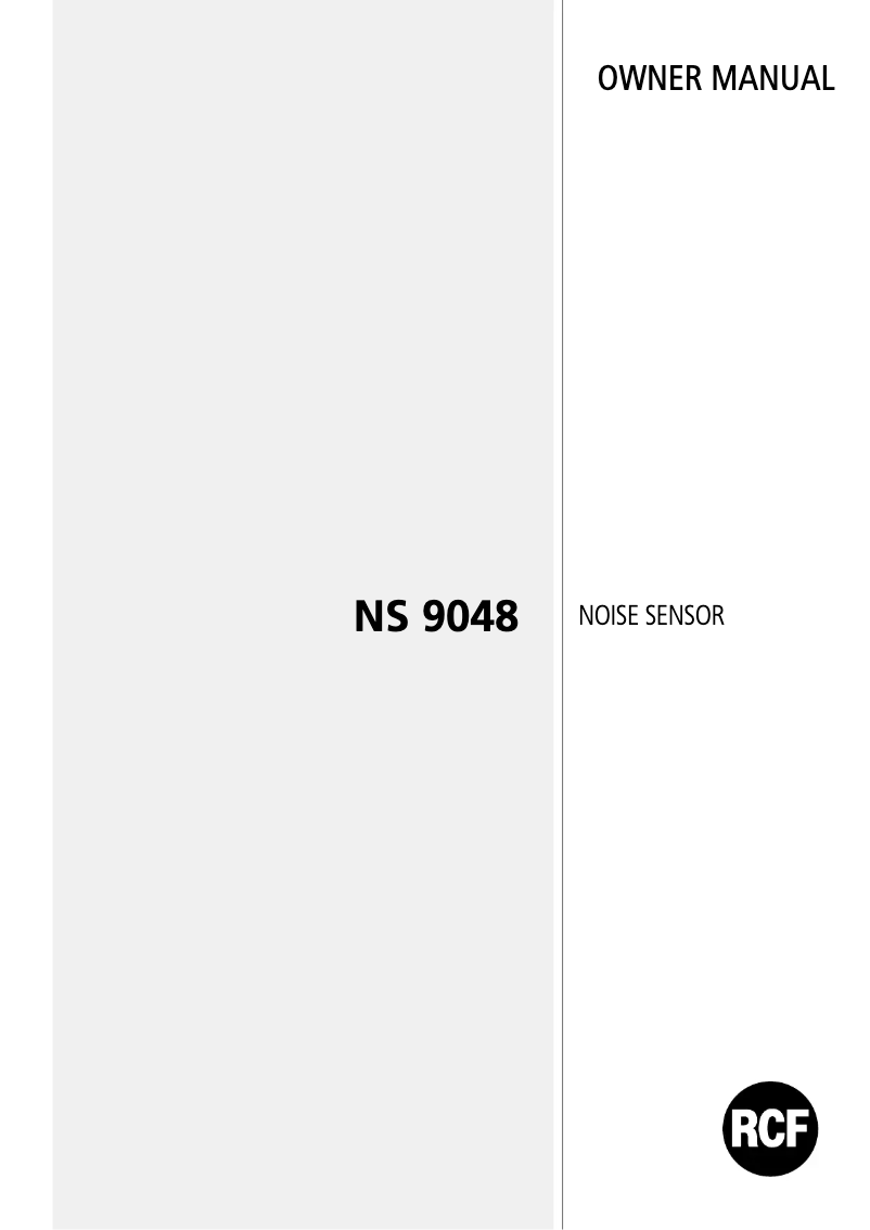 Page 1 de la notice Manuel utilisateur RCF NS 9048