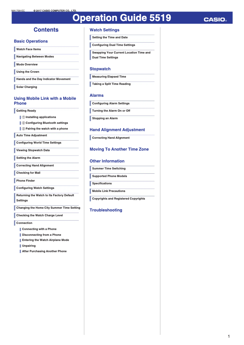 Page 1 de la notice Manuel utilisateur Casio Edifice EQB-501XDB-1AMER