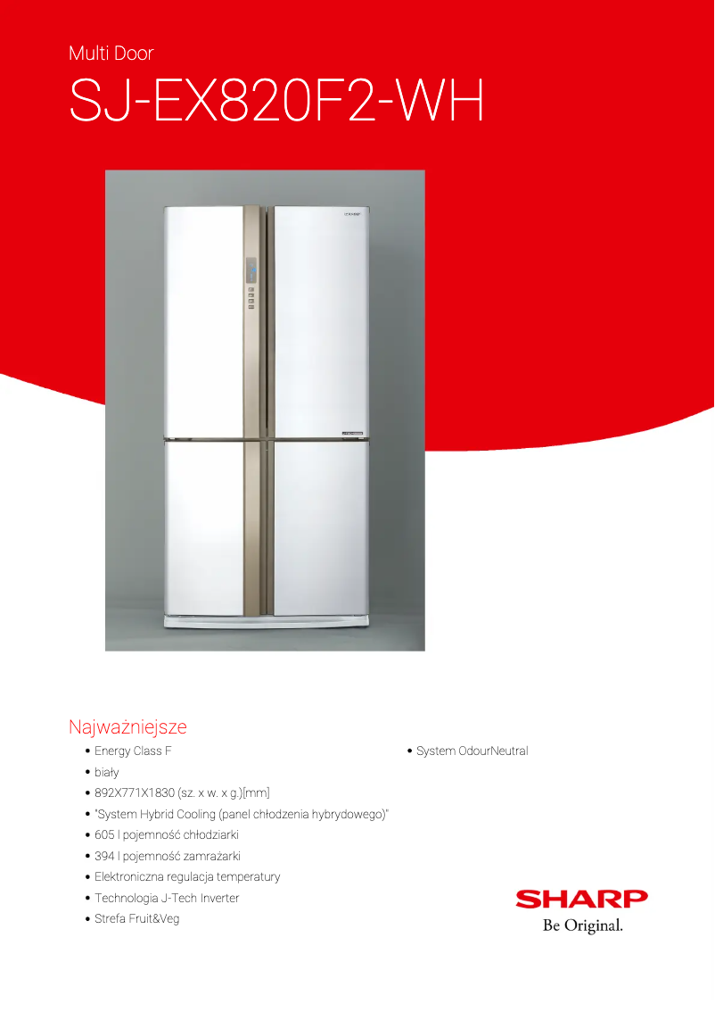 Image de la première page du manuel de l'appareil SJ-EX820F2