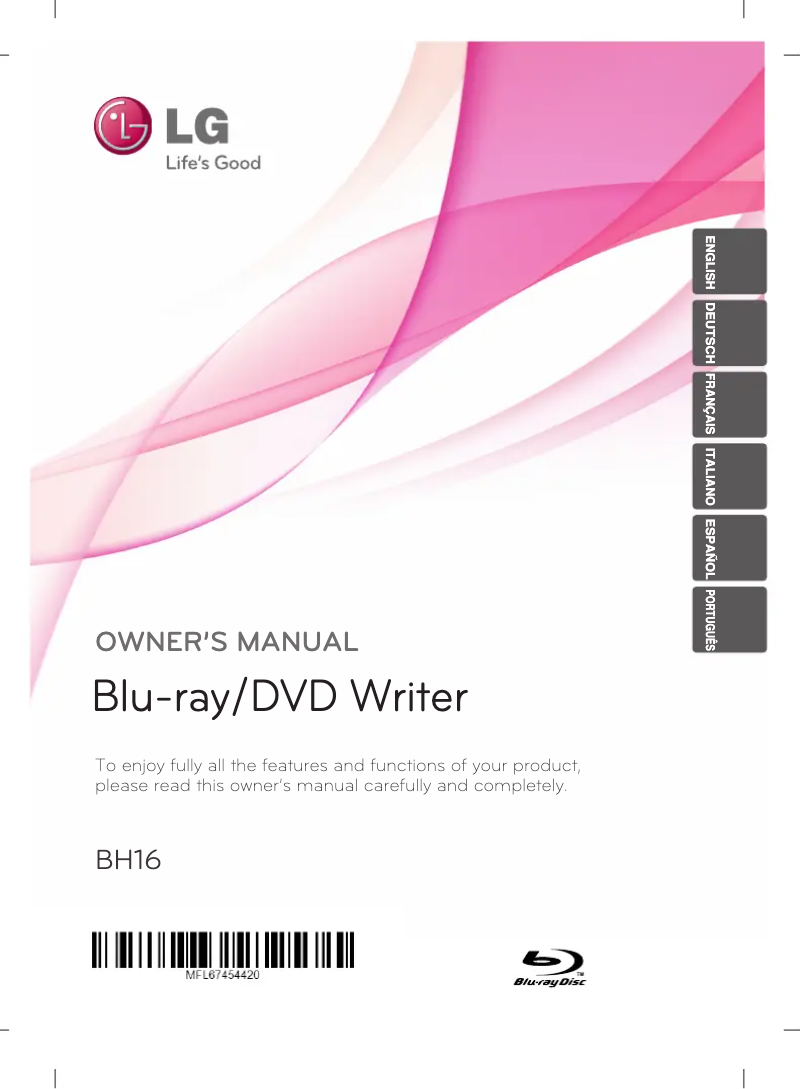 Página 1 del manual Manual de usuario LG BH16NS40