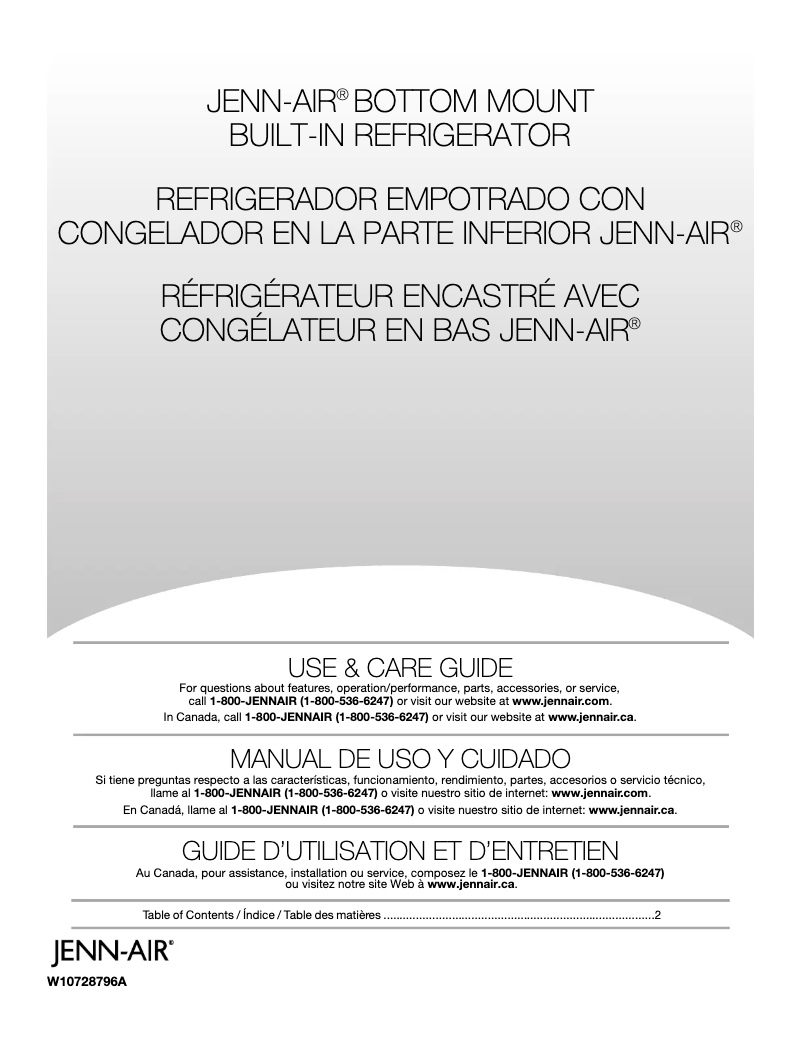 Image de la première page du manuel de l'appareil JF36NXFXDE