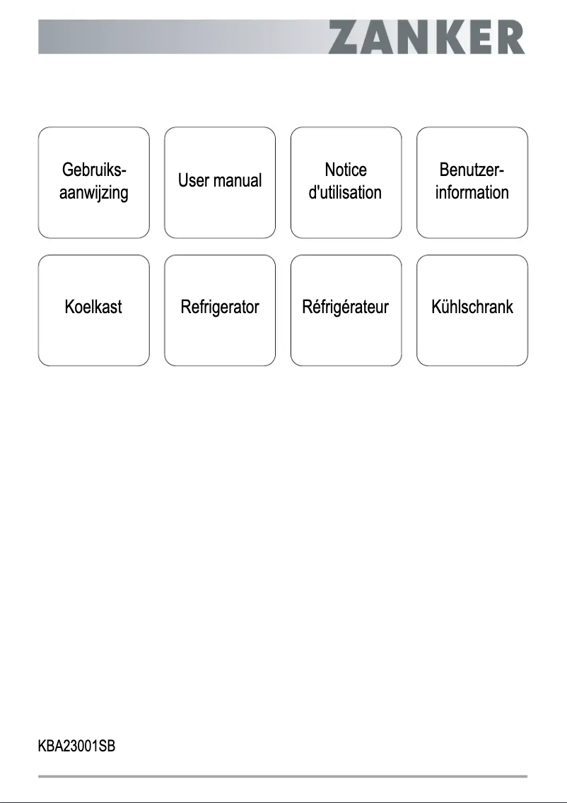 Page 1 de la notice Manuel utilisateur Zanker KBA23001SB
