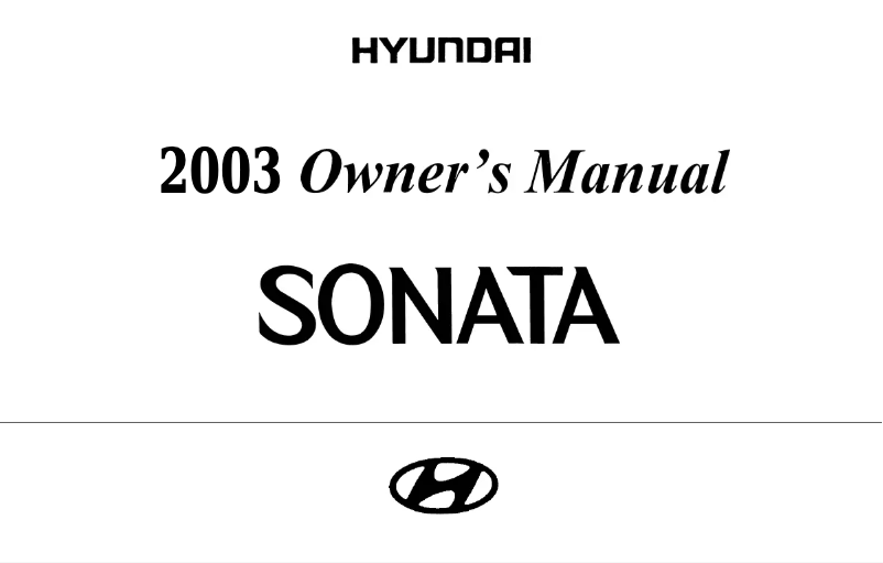 Page 1 of the manual User Manual Hyundai Sonata (2003)