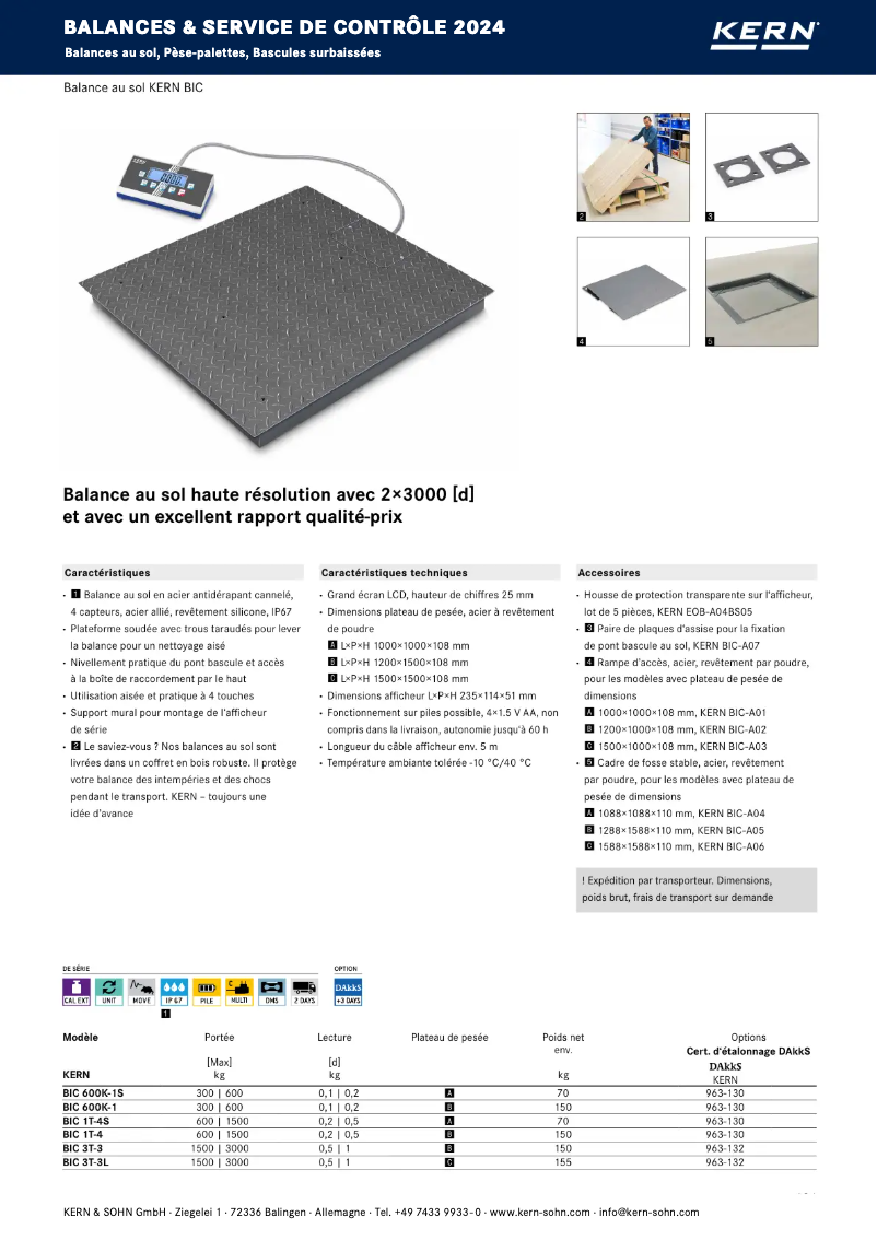 Page 1 de la notice Brochure Kern BIC 3T-3L