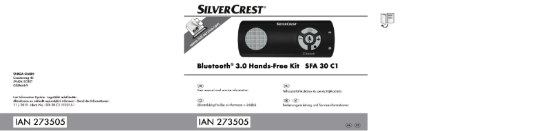 Page n°1 - Manuel utilisateur SilverCrest SFA 30 C1