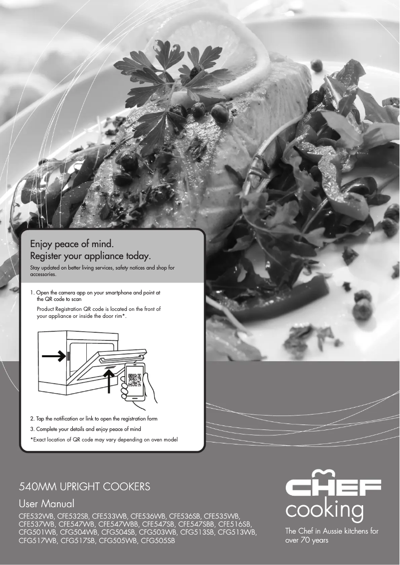 Image de la première page du manuel de l'appareil CFE536WB