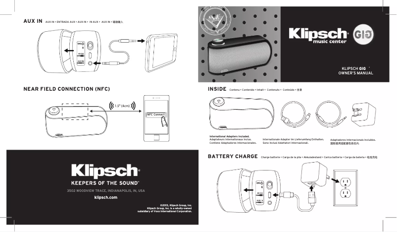 Page 1 de la notice Manuel utilisateur Klipsch GiG