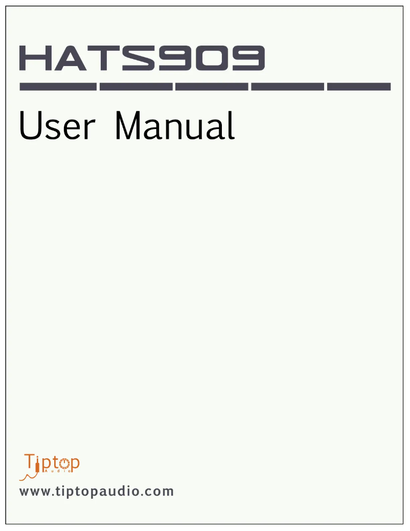 Image de la première page du manuel de l'appareil HATS909