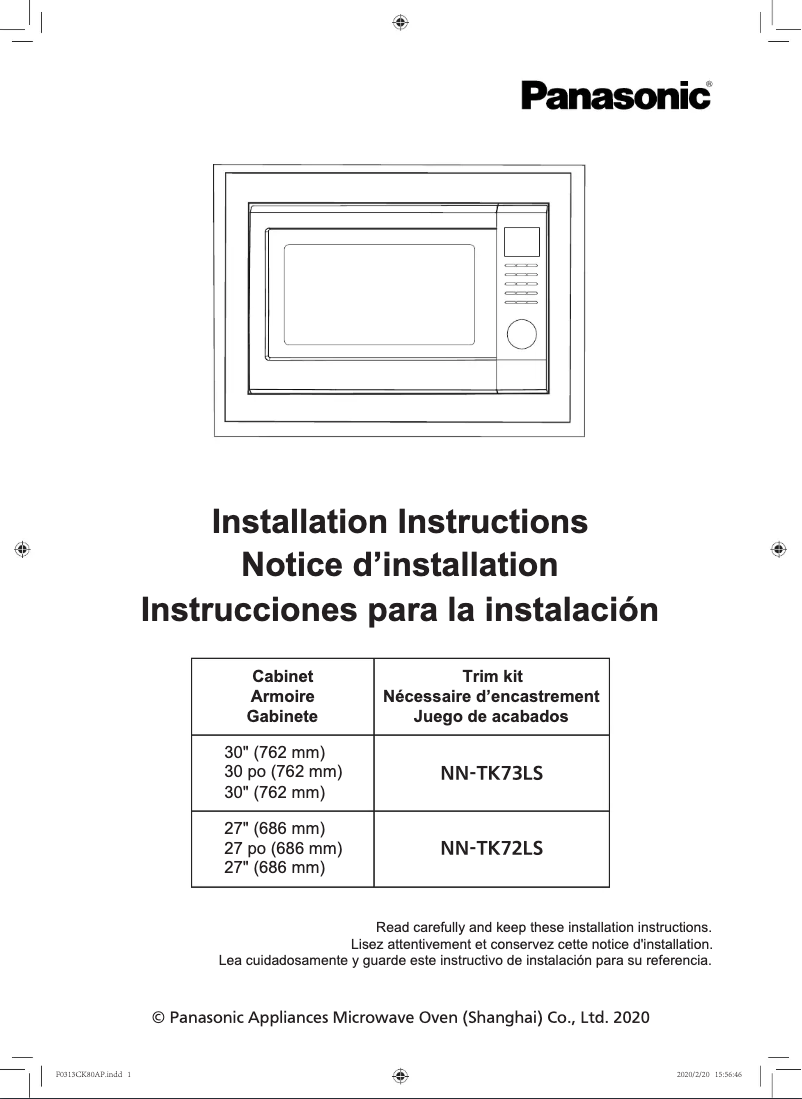 Image de la première page du manuel de l'appareil NN-TK73LS