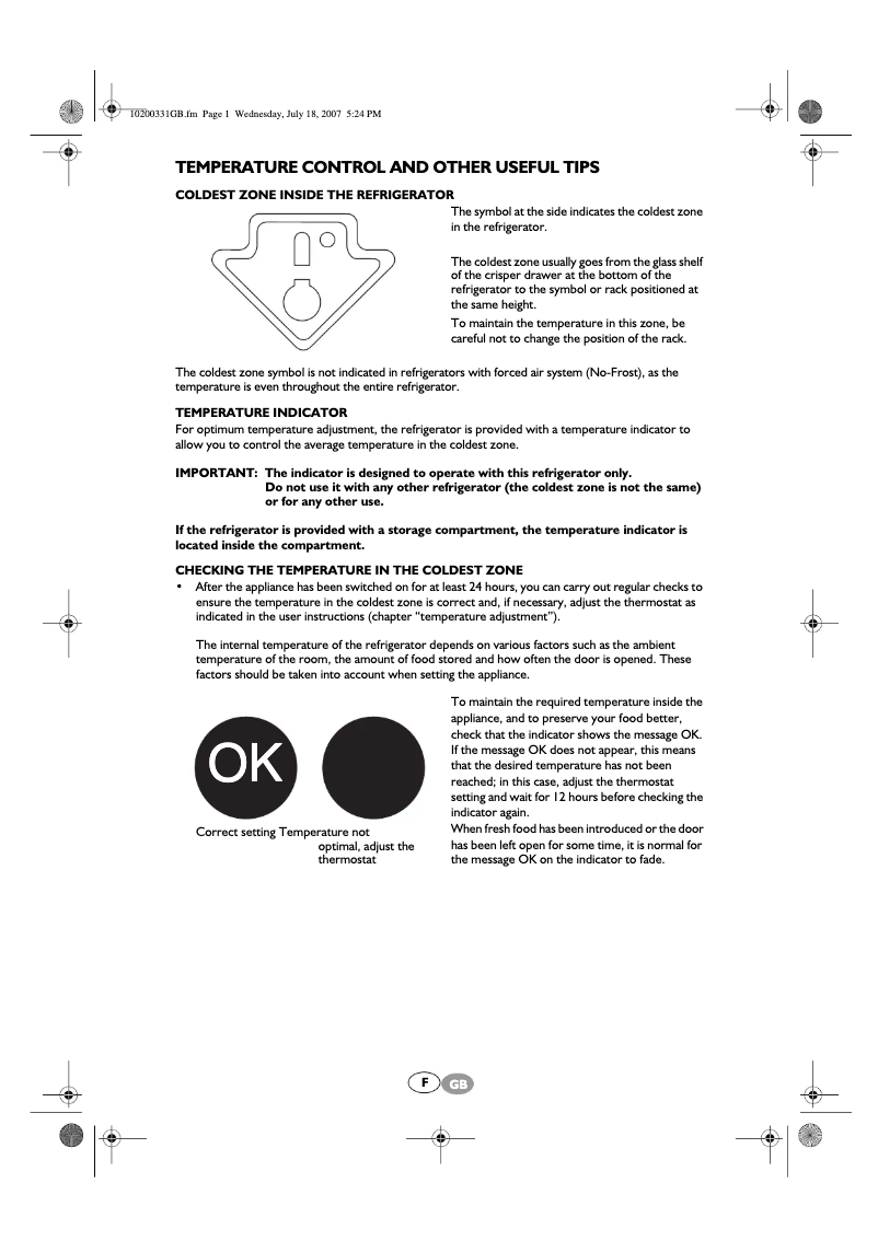 Page n°1 - Instructions / montage Whirlpool BLF 8001 OX