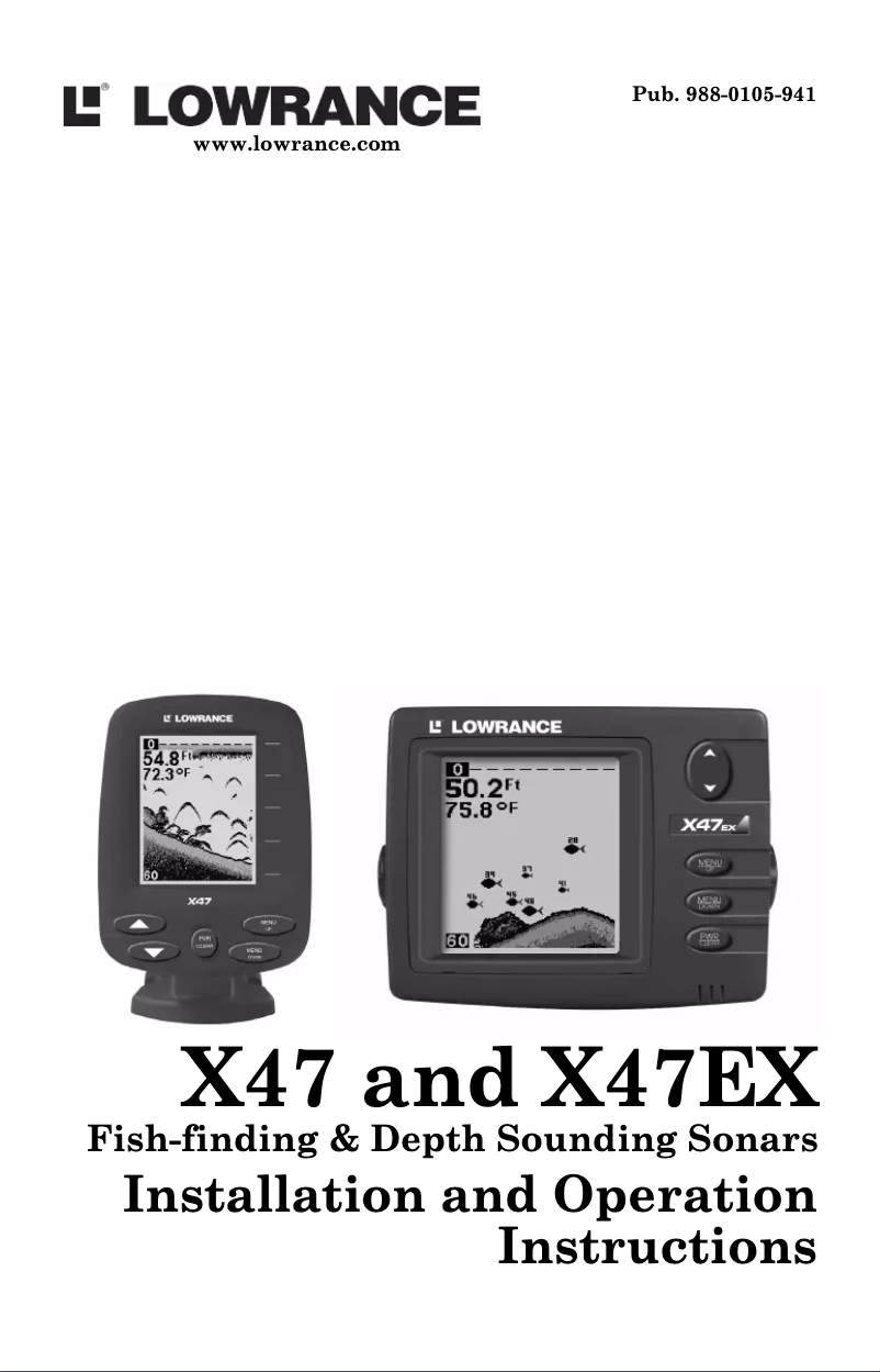 Page n°1 - Manuel utilisateur Lowrance X47