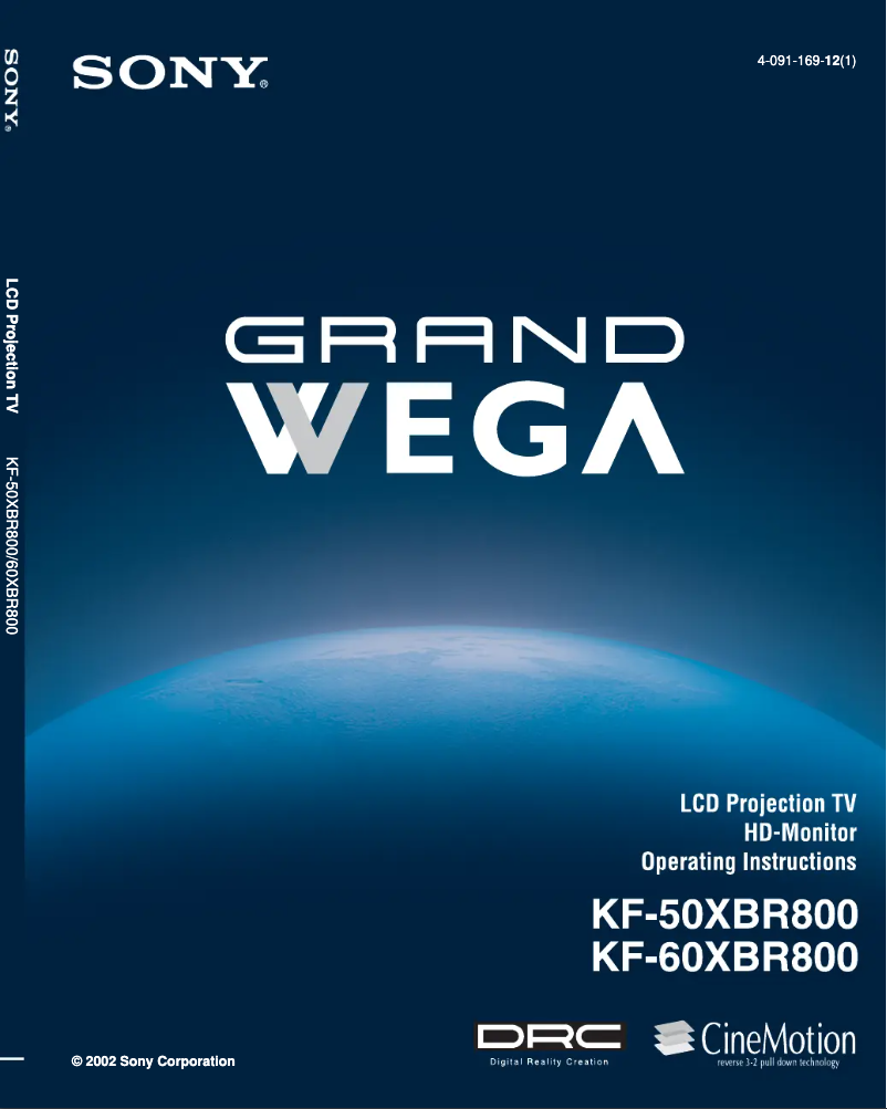 Page 1 de la notice Manuel utilisateur Sony KF-60XBR800