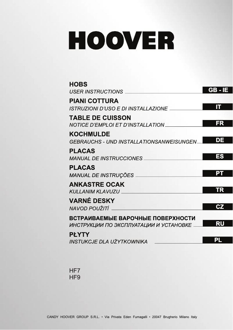 Page n°1 - Manuel utilisateur Hoover HF7