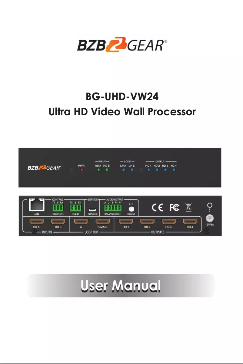 Image de la première page du manuel de l'appareil UHD-VW24