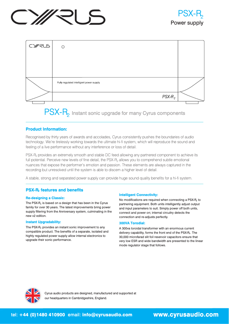 Page n°1 - Brochure Cyrus PSX-R2