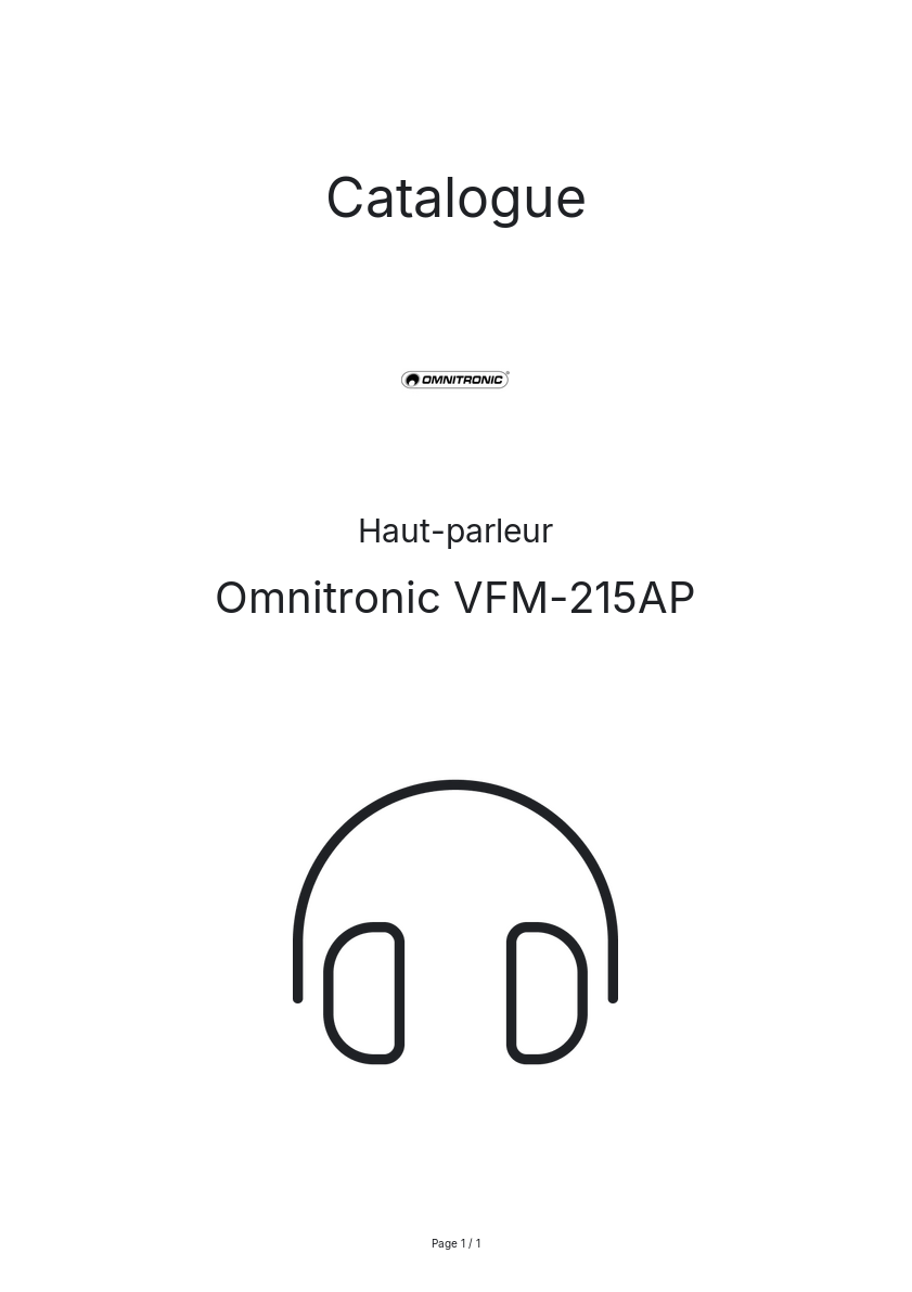 Page n°1 - Catalogue Omnitronic VFM-215AP