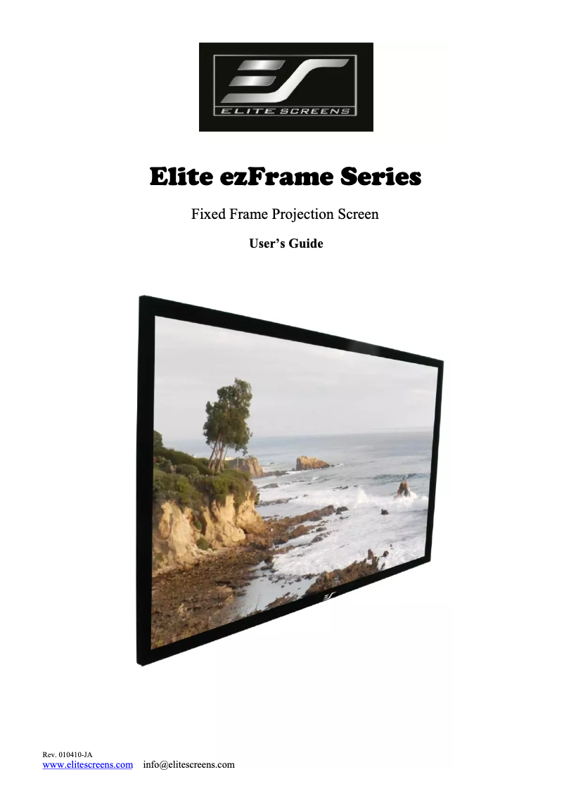 Page n°1 - Manuel utilisateur Elite Screens ezFrame R150RV1