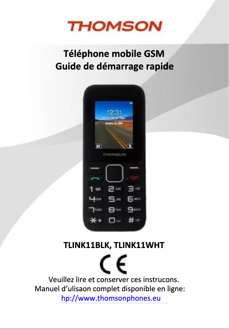 Page 1 de la notice Manuel utilisateur Thomson TLink 11