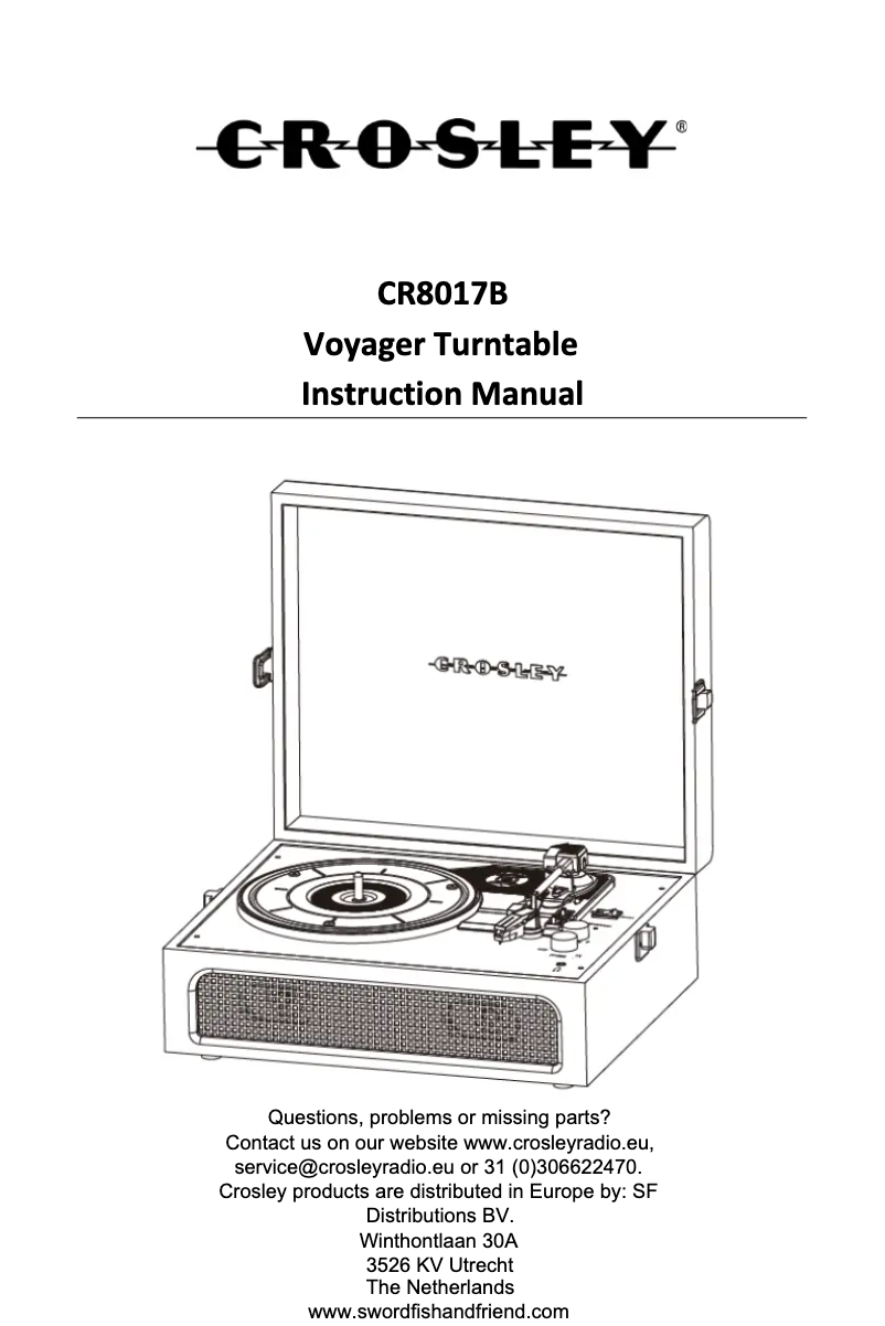 Page 1 de la notice Manuel utilisateur Crosley Voyager CR8017B