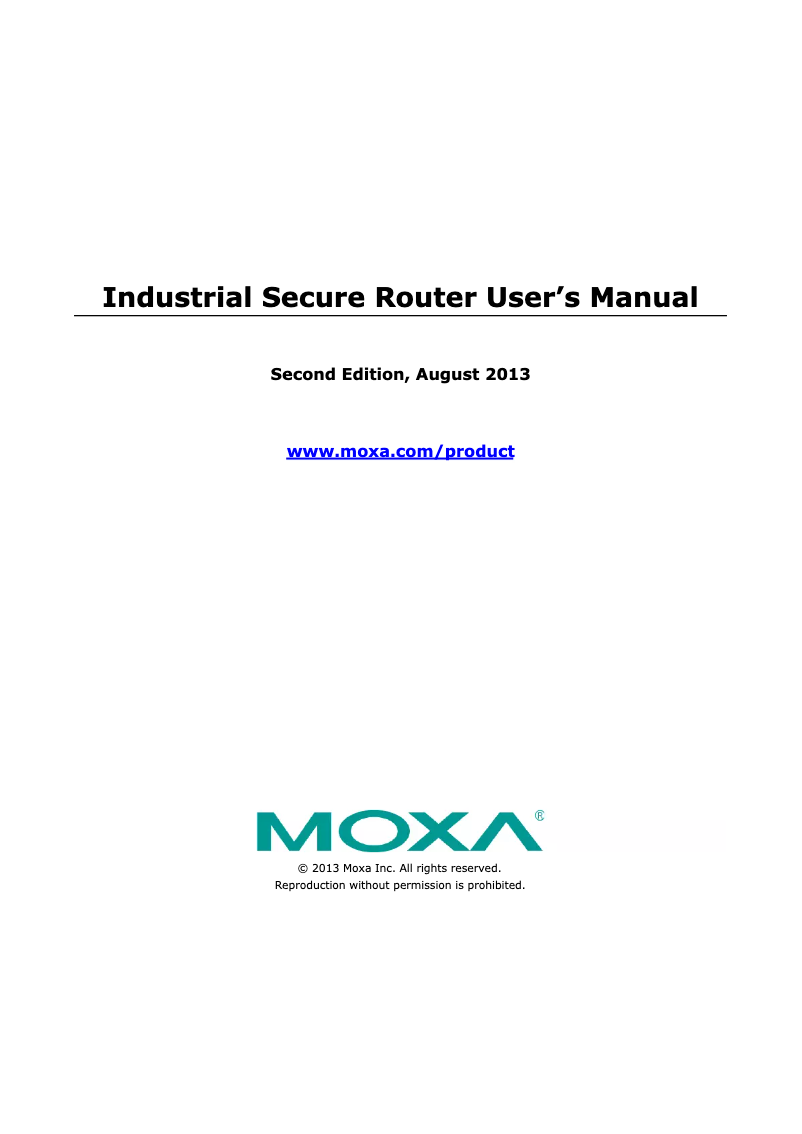 Page 1 de la notice Manuel utilisateur Moxa EDR-810