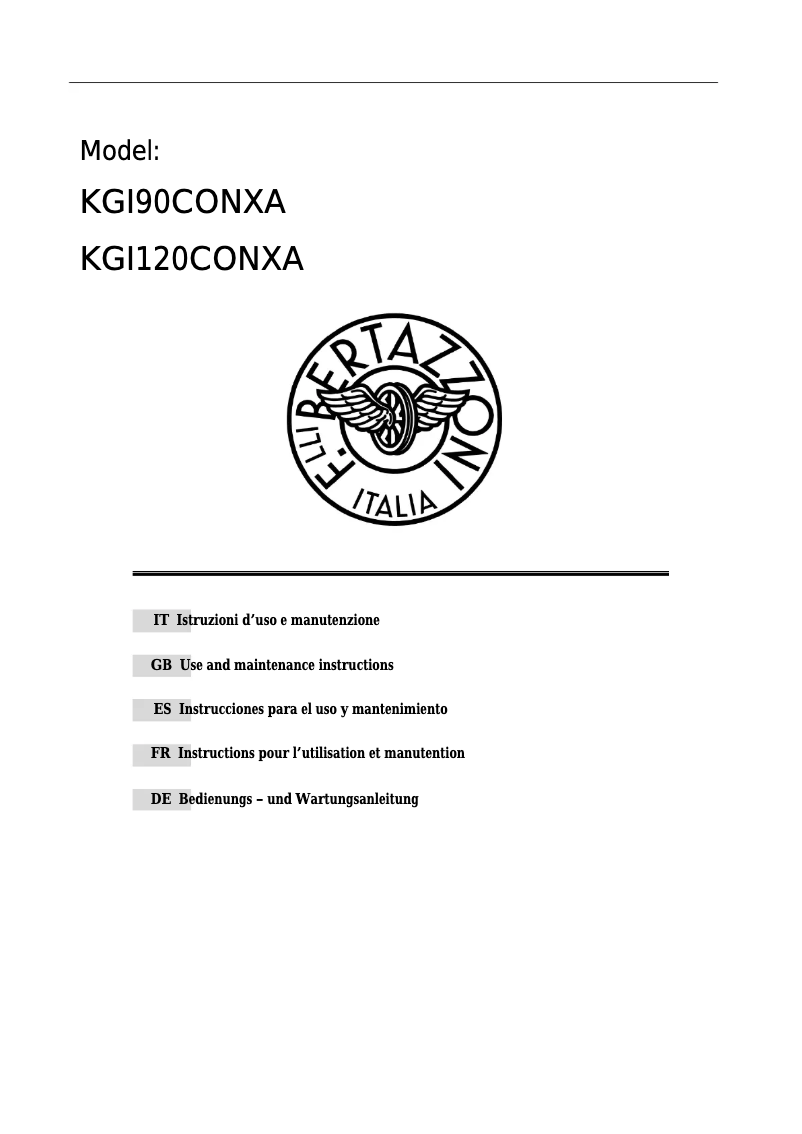 Página 1 del manual Manual de usuario Bertazzoni KGI120CONXA