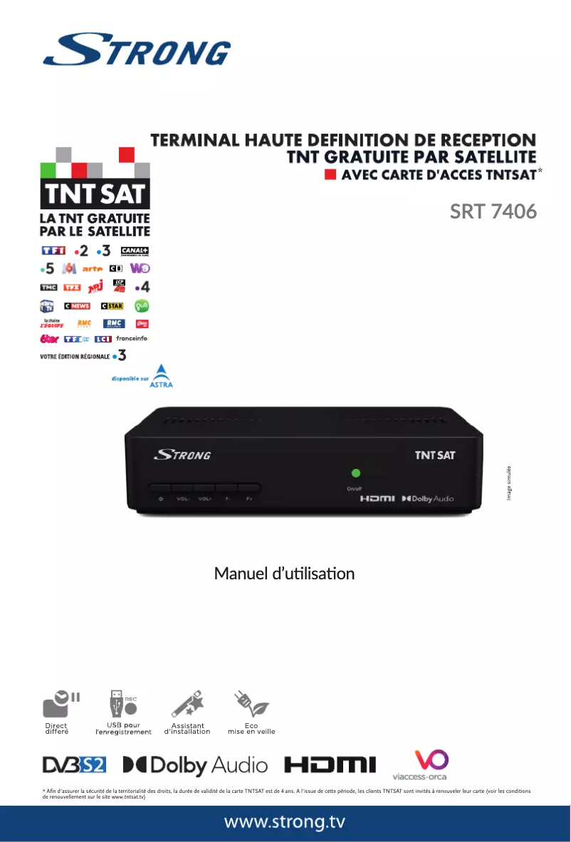 Page n°1 - Manuel utilisateur Strong SRT 7406