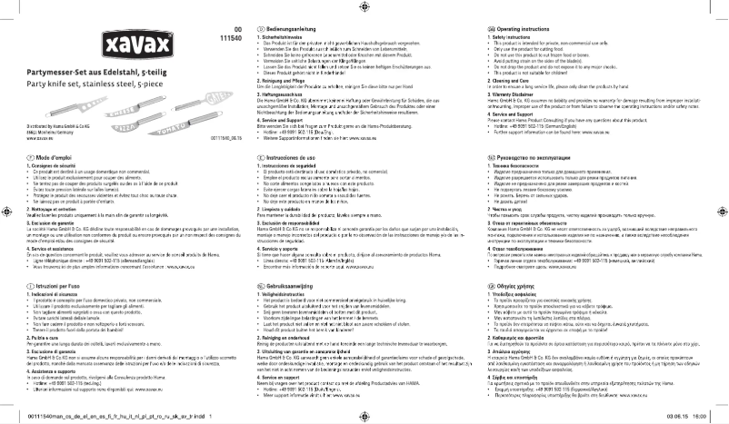 Page 1 de la notice Manuel utilisateur Hama 00111540