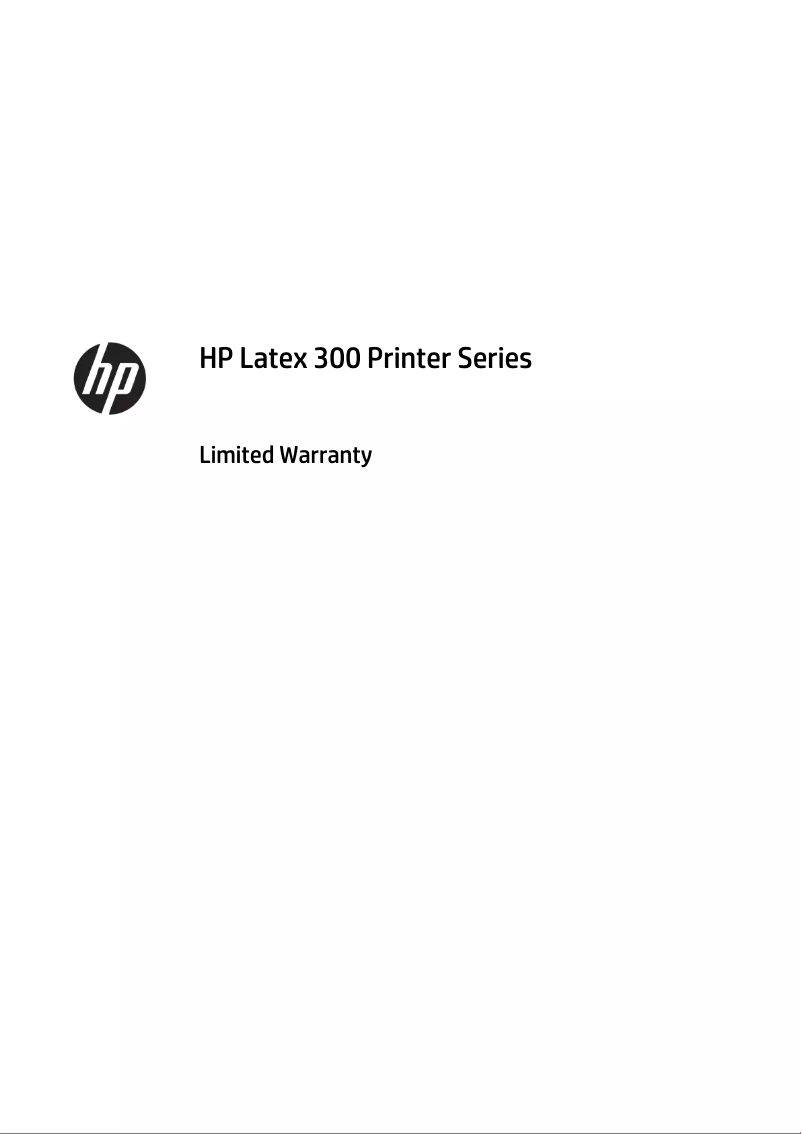 Page 1 de la notice Informations de garantie HP Latex 335