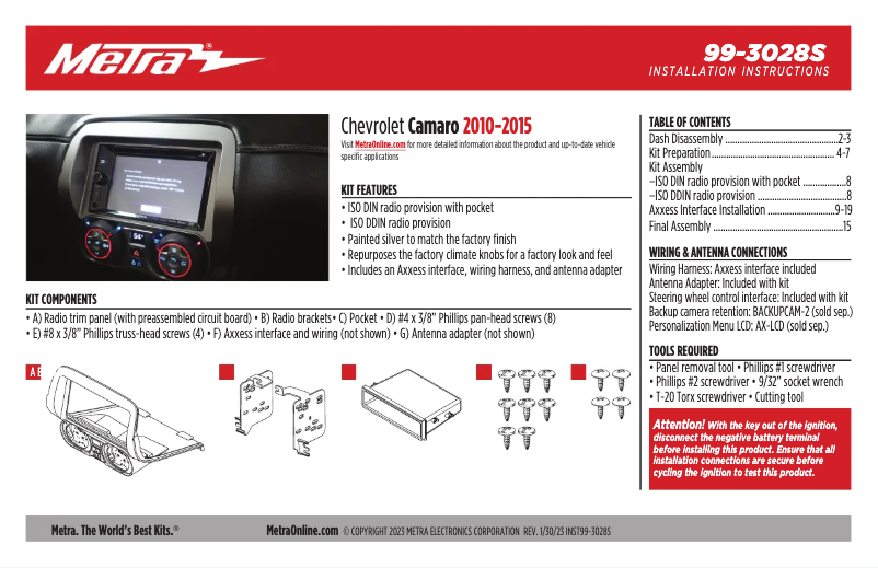 Page 1 de la notice Manuel utilisateur AXESS 99-3028S