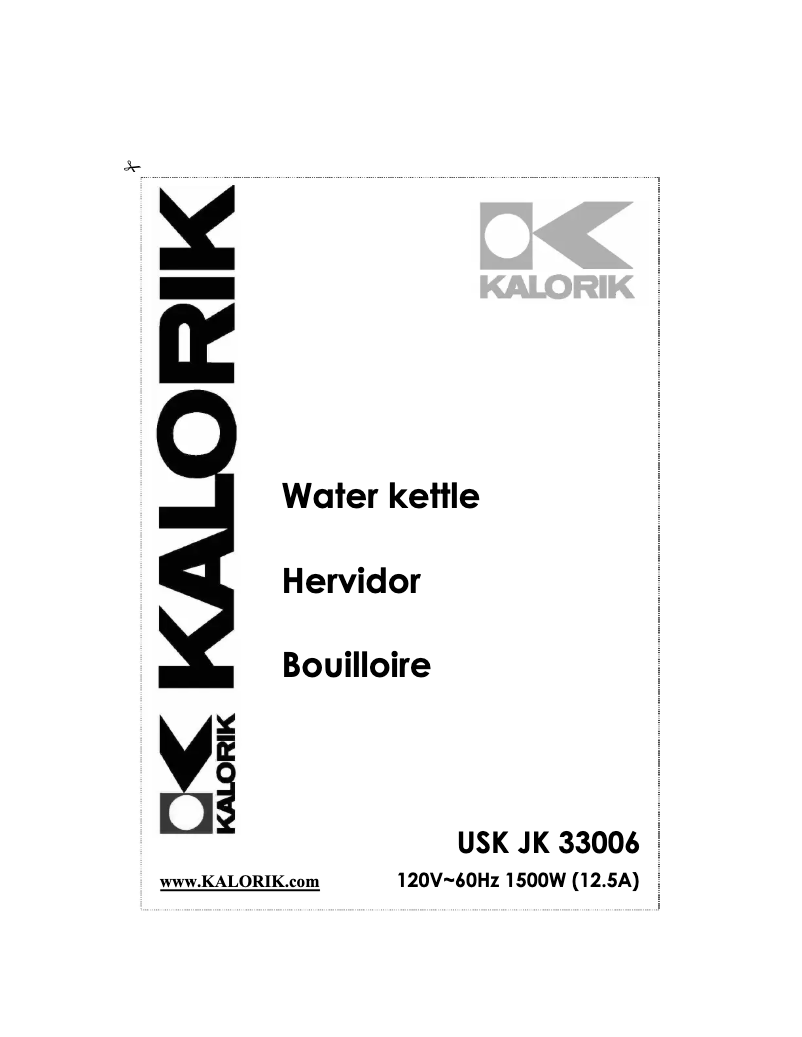 Page 1 de la notice Manuel utilisateur Kalorik JK-33006