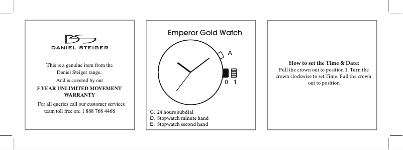 Page n°1 - Manuel utilisateur Daniel Steiger Emperor Gold