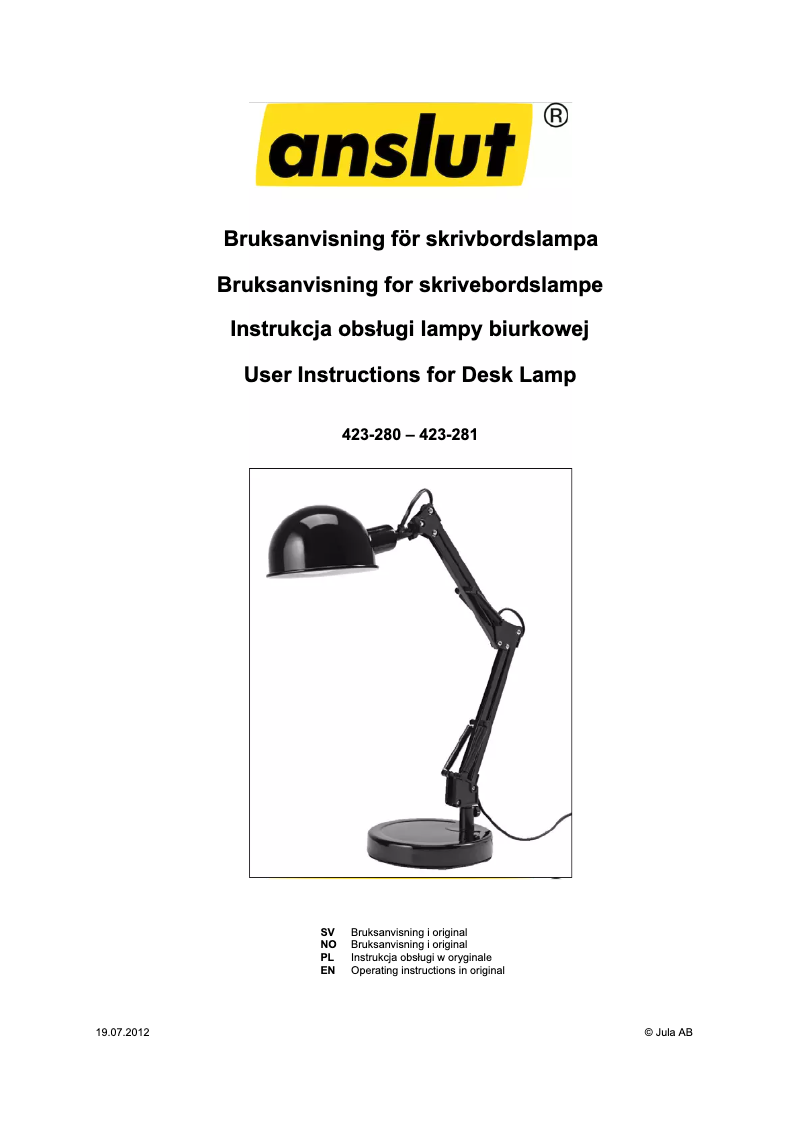 Image de la première page du manuel de l'appareil 423-280