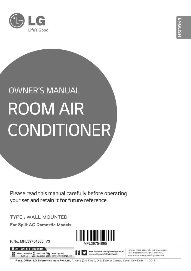 Page 1 of the manual User Manual LG LSN5TM3D1